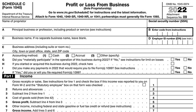 Form 1040 Schedule C art