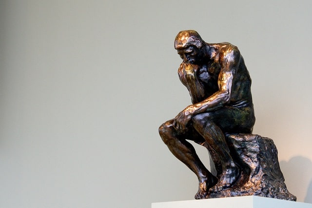 the thinker caught in decision-making
