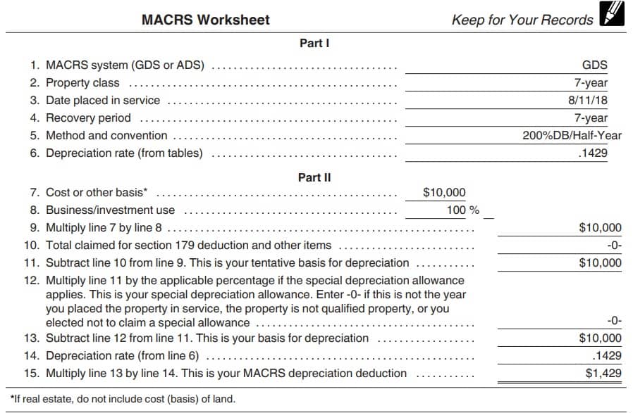 Irs Macrs Depreciation Table Excel Elcho Table 9280