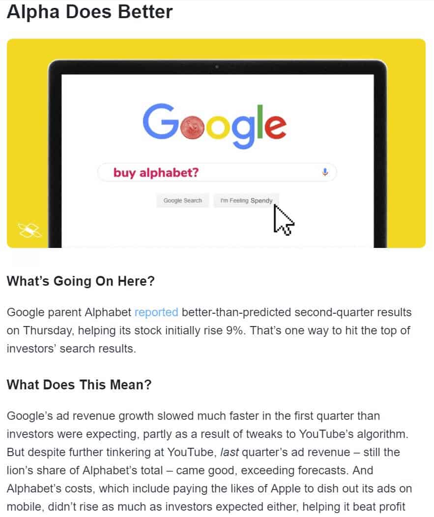 Finimize: Simplifying Today’s Finance News One E-Mail at a Time 3 finimize google email