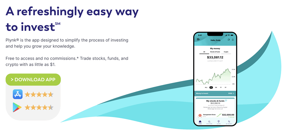 the plynk invest homepage.