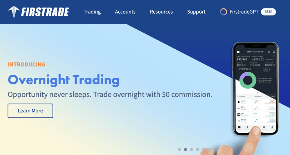 The 12 Best Investment Apps for Beginners 33 Firstrade homepage.