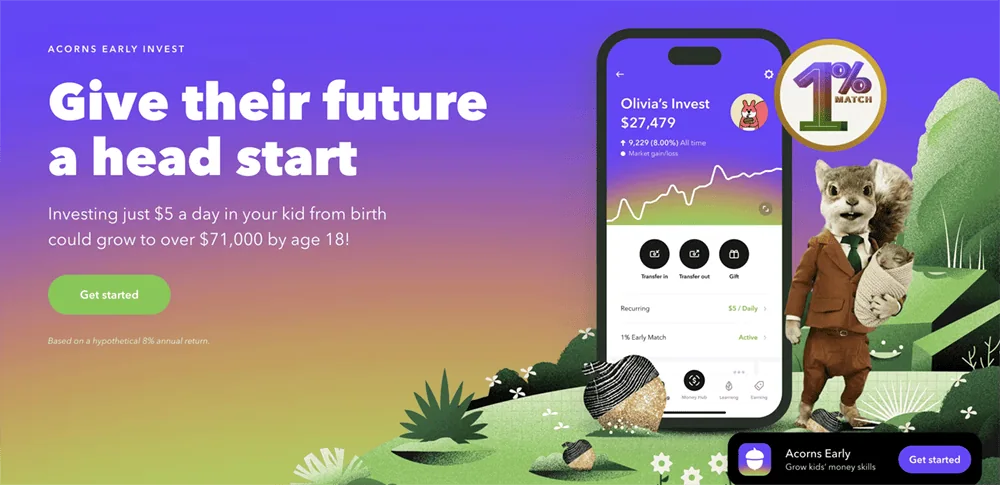 Best Custodial Accounts: How to Start Investing for Kids 12 acorns early invest homepage.