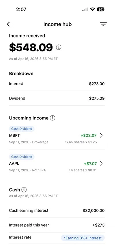 Plynk Review: Great for All Investors, Easy on Beginners 7 Plynk income hub in app.
