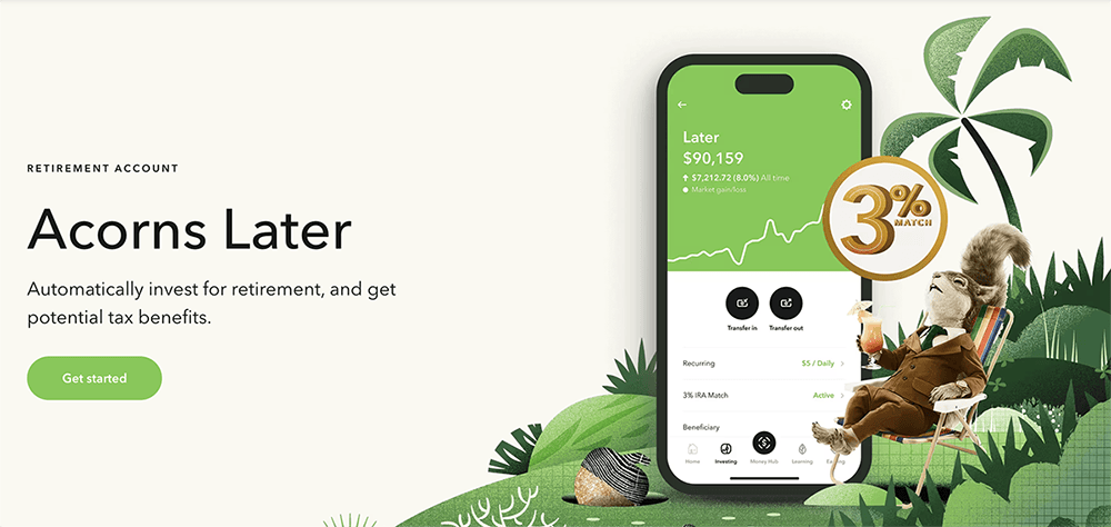 Free $10 Instantly: Make $10 Fast With Bonuses + Cash Back 26 Acorns Later homepage.