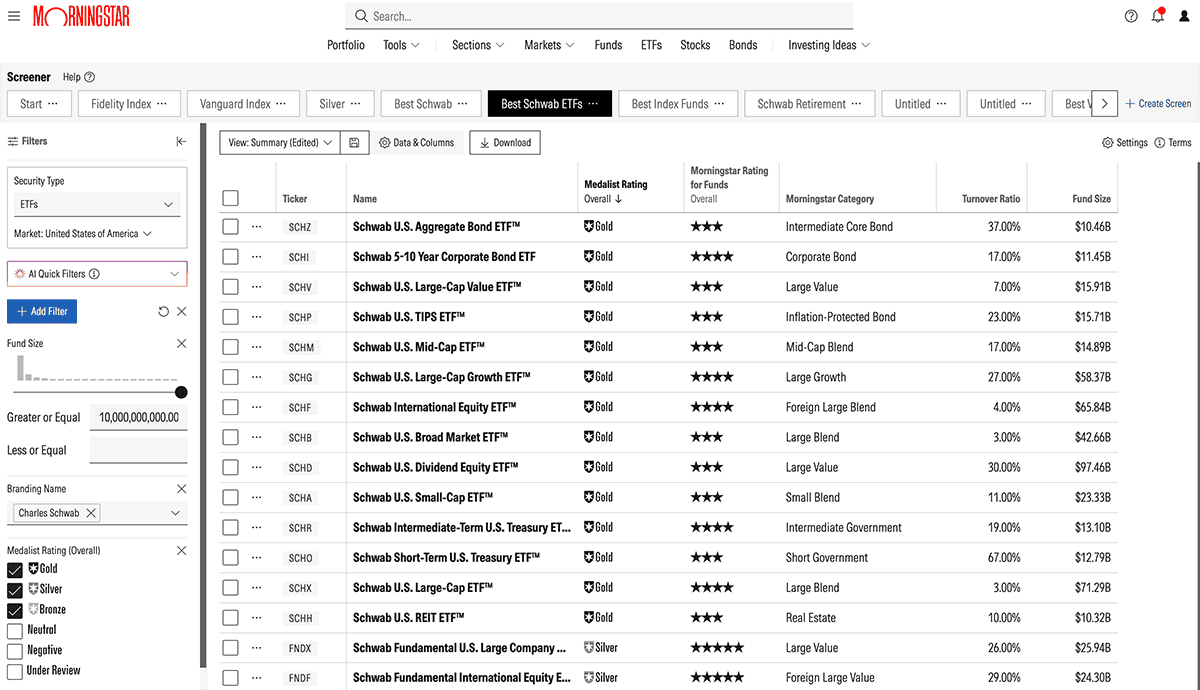 Morningstar Investor Review: Is This Research Tool Right for You? 7 Morningstar Investor screener screenshot.