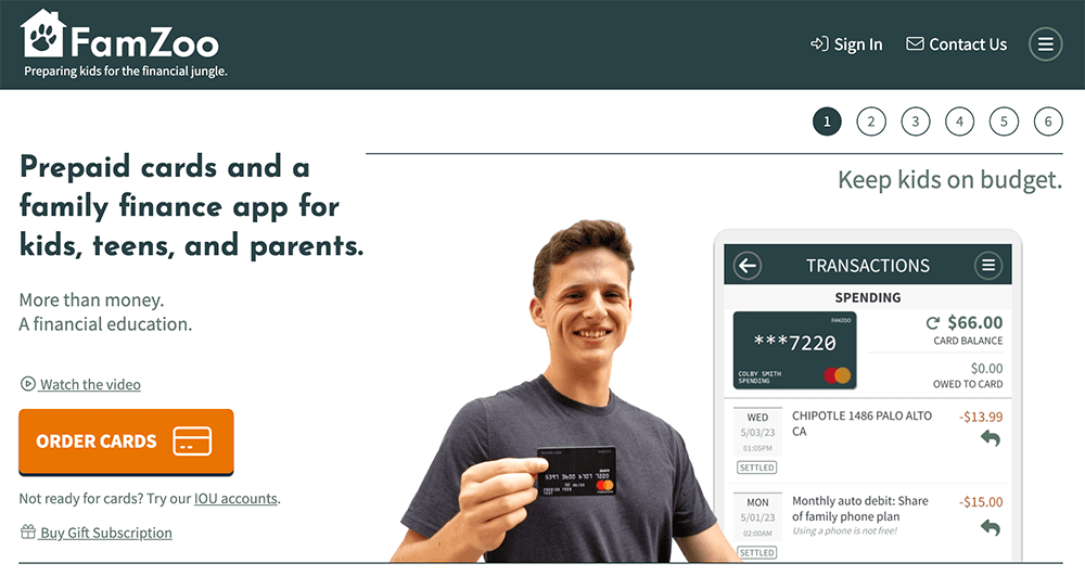 Should You Open a Child Bank Account with a Debit Card? 33 FamZoo homepage.