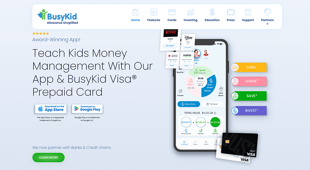 Should You Open a Child Bank Account with a Debit Card? 37 BusyKid homepage.