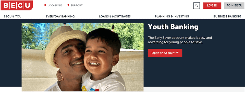 BECU Youth Savings Account Signup