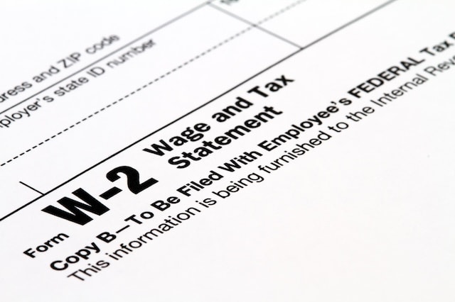 IRS form w2 wage tax statement