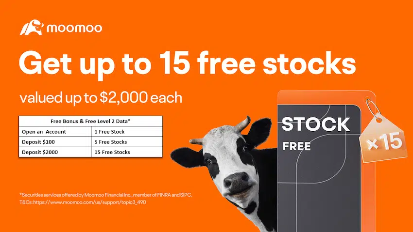 up to 15 free stocks moomoo