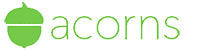 acorns logo transparent text thin left