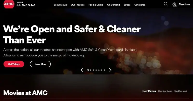 amc theaters home page