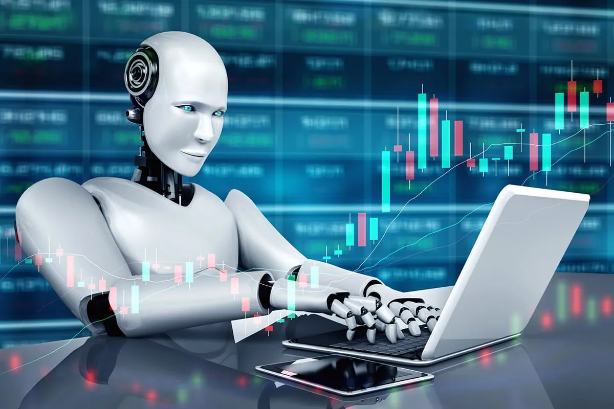 Best Target-Date Funds: Fidelity vs. Schwab vs. T. Rowe vs. Vanguard 26 concept art of a robot trading stocks.