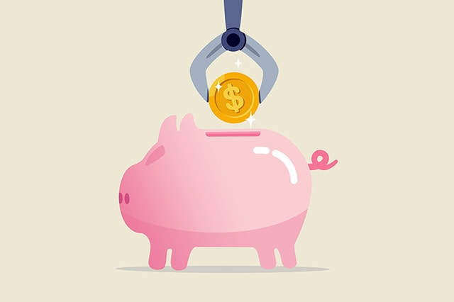 animated piggy bank saving