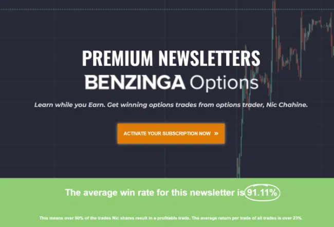 benzinga options newsletter sign up