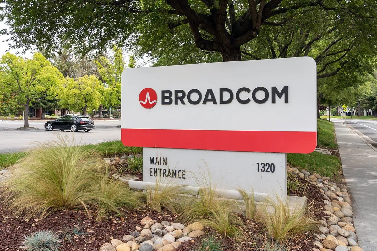 Wall Street Loves These 10 Dividend-Growth Stocks 14 a building sign for broadcom.