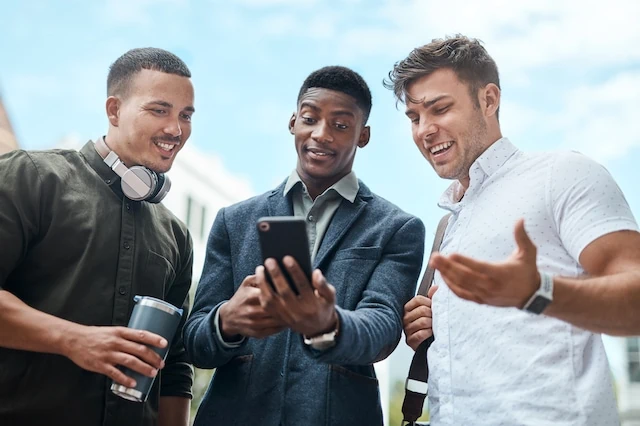businessmen young men smartphone