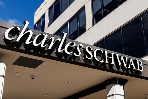 a charles schwab location in a commercial building.