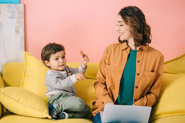 child debit card with mom