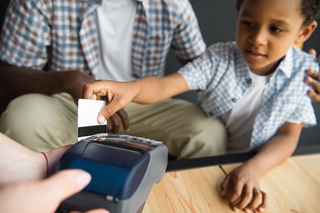 child kid debit credit card swipe