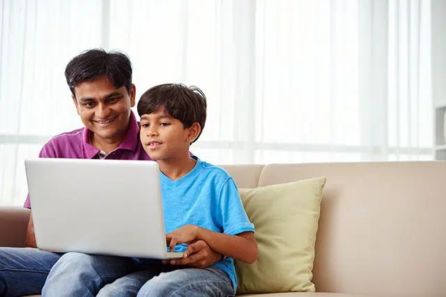 child parent kid laptop account computer