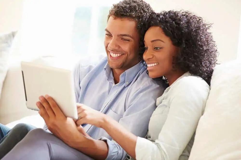 couple reviewing investments