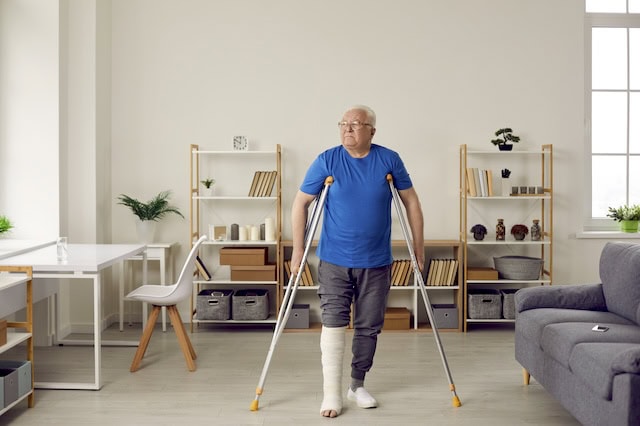 disability recovery senior crutches