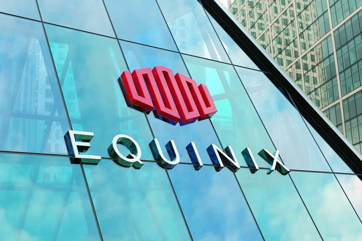 Wall Street Loves These 10 Dividend-Growth Stocks 12 equinix logo on the side of a blue glass building.