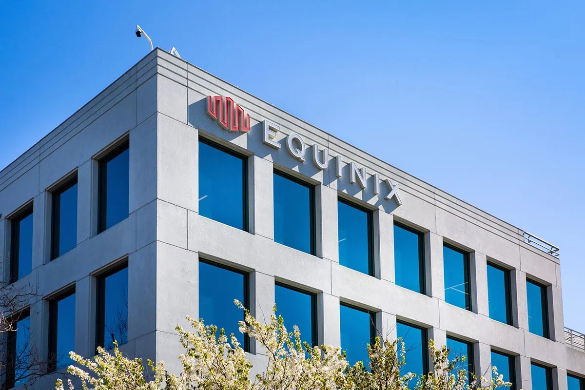 Wall Street Loves These 10 Dividend-Growth Stocks 5 equinix sign on the side of an office building.