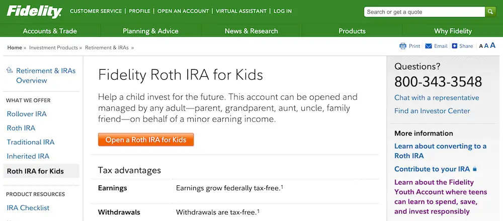 Fidelity custodial roth IRA