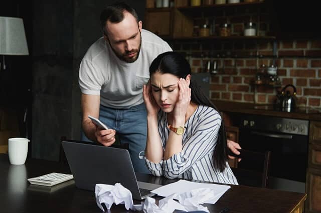 financial stress young couple