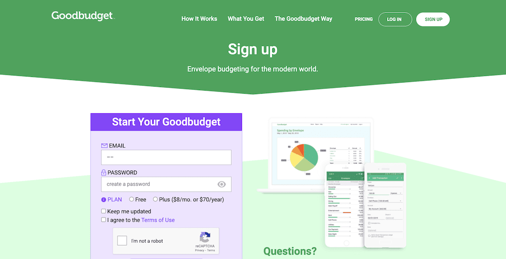 goodbudget signup