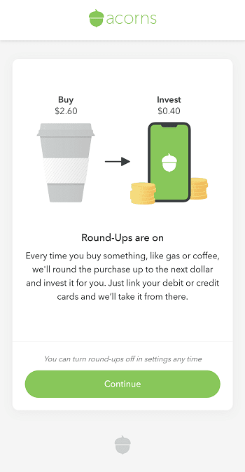 how round ups work acorns sign up