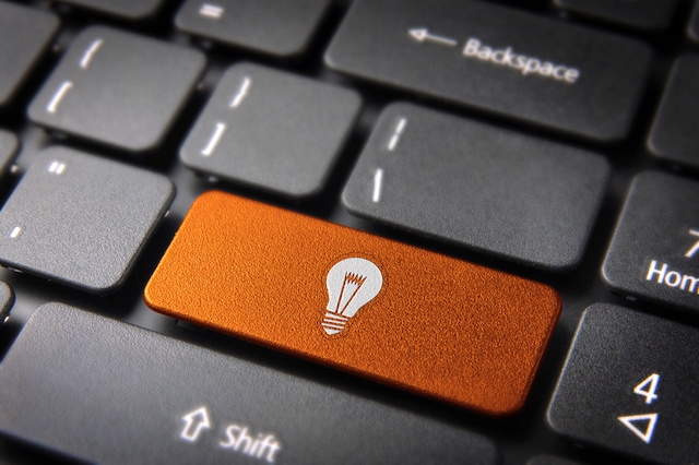 keyboard idea light bulb