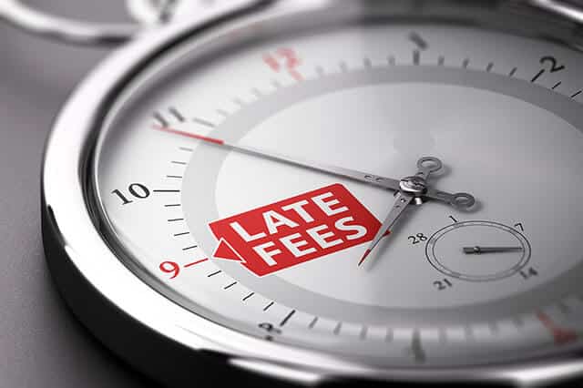 late fees charges penalty