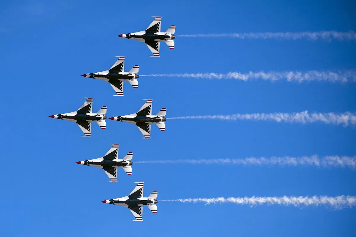 9 Space ETFs for the Next Frontier of Investing 7 a group of f-16 jets.