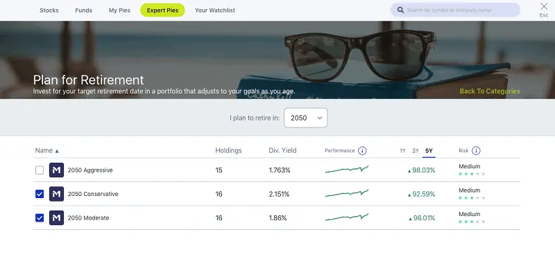 m1 finance target date portfolios