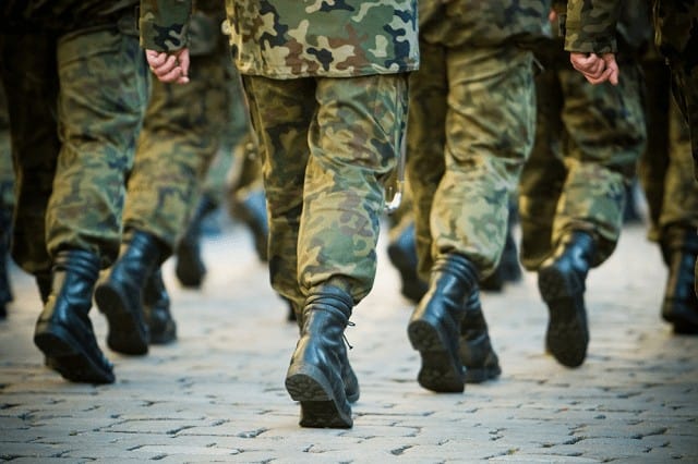 military soldiers marching