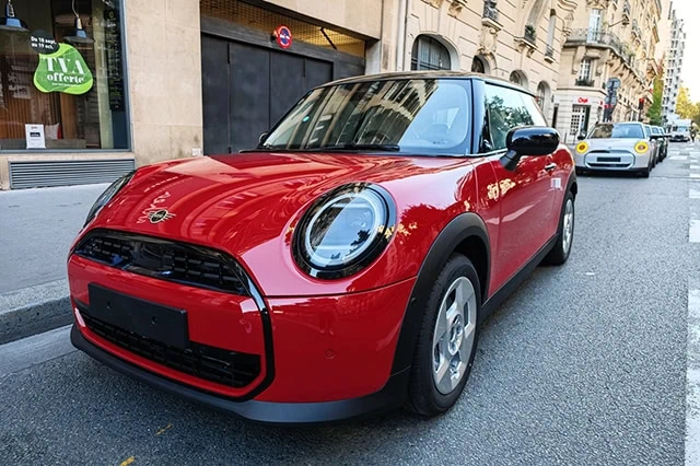 a 2024 chili red mini cooper.