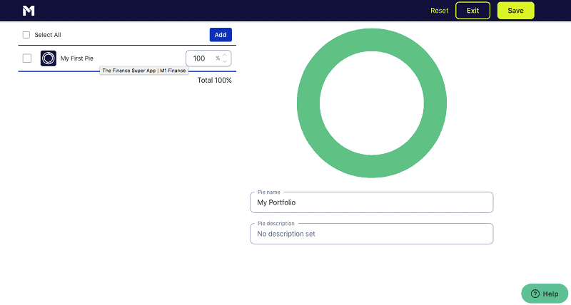 m1 finance my first pie