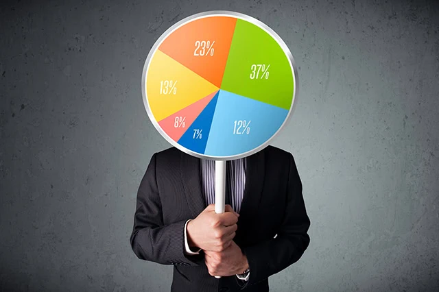 The 9 Best Vanguard Retirement Funds for an IRA 7 a man holds a pie chart in front of his face.