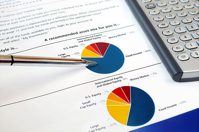 pie chart asset mix diversification balanced