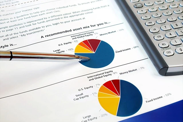 pie chart asset mix diversification balanced