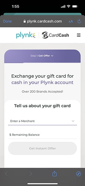 plynk card cash