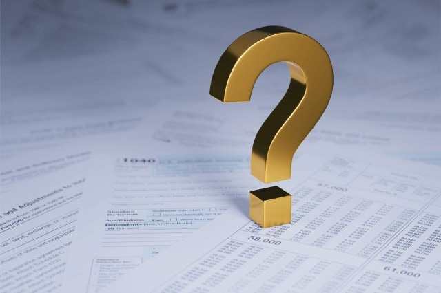 question mark on tax forms