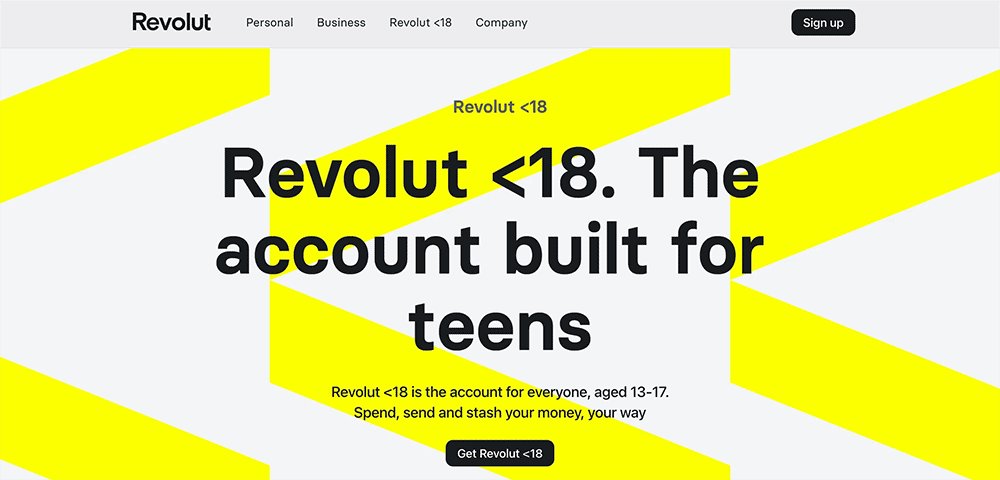 revolut under 18 signup