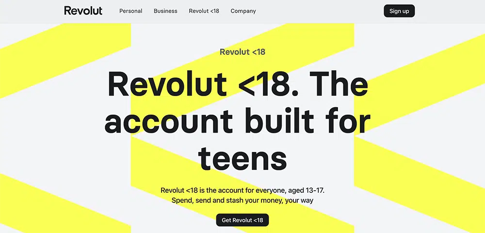 revolut under 18 signup