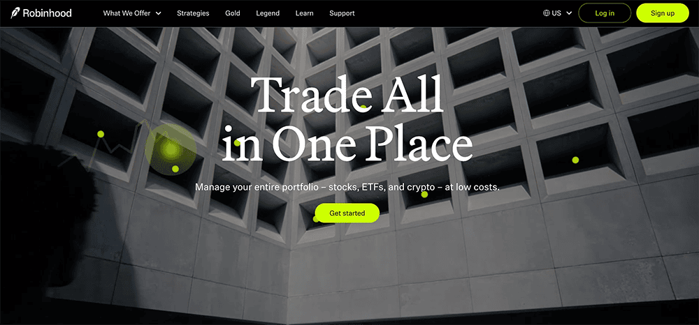 robinhood homepage.