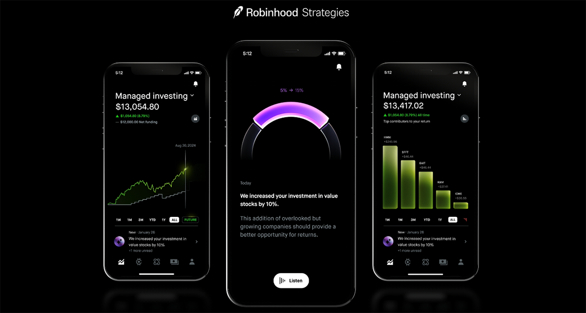 9 Best Robo-Advisors for Investing Money Automatically 20 a screenshot of the robinhood strategies page.